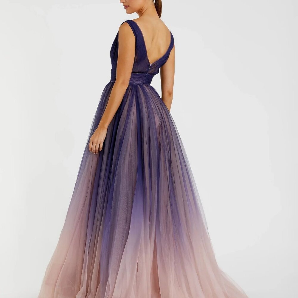 Mac Duggal Purple Sleeveless Ombre Tulle Ball Gown Size 10, Only Worn Once! - Picture 2 of 7